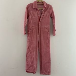 Red & White Pinstripe Jumpsuit